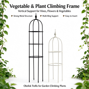 <b>Metal</b> Garden Obelisk Climbing Frame Trellis with Ring Supports for Roses Clematis Peas Tomatoes Patio <b>Raised</b> <b>Bed</b> - Product Image 2