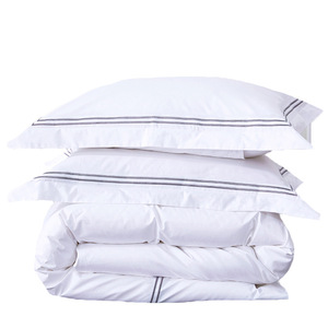 Otel kalite fabrika kaynağı % 100% pamuk nakış lüks nevresim 4 adet nevresim takımı kraliçe yorgan keten yatak seti nevresim takımı - Product Image 2