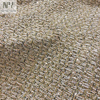 Tissu Nanyee haut de gamme brodé, holographique doré, en lurex métallique et tweed avec sequins pour veste/manteau automne-hiver, mariage et chaussures