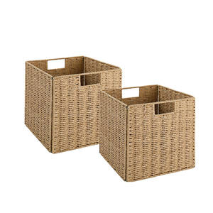 <span class=keywords><strong>La</strong></span> <span class=keywords><strong>mejor</strong></span> venta, cordón de papel tejido a mano, <span class=keywords><strong>ropa</strong></span> de Hotel grande plegable, archivo de oficina, cesta de almacenamiento de juguetes <span class=keywords><strong>para</strong></span> niños con asa - Product Image 1