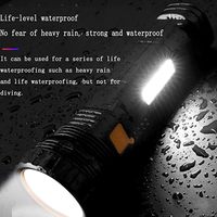 Linterna LED de Mano E-SHIDAI Solar/Recargable de 1000 Lúmenes, Impermeable, con Luz Estroboscópica de Emergencia, Garantía de 12 Años (2 Piezas)