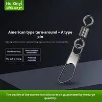 Aksesori konektor ikan tahan karat, putar pancing Amerika Tipe A dengan penggulung jepret, aksesori konektor 100 buah