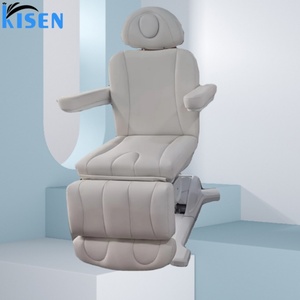 Table de massage moderne Kisen réglable et incurvée pour salon de beauté, idéale pour l'extension de cils, ensemble complet de mobilier pour atelier. - Product Image 1