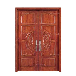 Instime Trade Assurance ODM Interior Steel Door Cheap Solid Wood Bedroom Doors With Lock For House