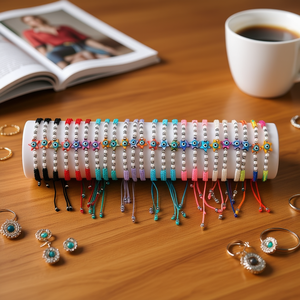 Bracelets perlés avec breloque étoile imitation perle, réglables, pour femmes et filles, cadeau, style mignon - Product Image 5