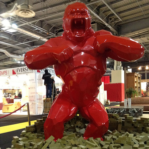Estatua de Gorila Pintada a Mano Grande Personalizada de Fábrica China, Decoración para Galería de Arte/Vitrina/Centro Comercial, Escultura de <span class=keywords><strong>King</strong></span> <span class=keywords><strong>Kong</strong></span> - Product Image 3