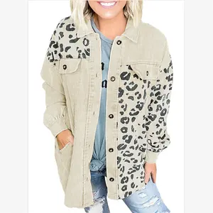 2023 Осенняя верхняя одежда для женщин, женская куртка с леопардовым принтом и вельветовое пальто, кардиган, Топ