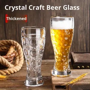 Chope à bière en verre texturé torsadé élégant avec une construction transparente comme du cristal pour les fêtes à la maison, les barbecues en plein air et la détente quotidienne - Product Image 5