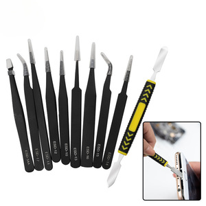 Stainless Steel Tweezers Set 10 Piece ESD Safe <b>Precision</b> <b>Tools</b> For Mobile Phone Repair - Product Image 1