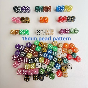 HIMORE Vente directe usine <span class=keywords><strong>Dés</strong></span> de casino en acrylique 16mm D6, points multicolores et design <span class=keywords><strong>à</strong></span> points pour jeux de société, lot de 10 - Product Image 5