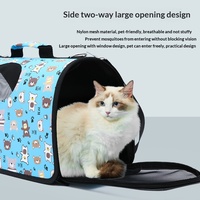 Sac à dos de luxe grande capacité pour animaux de compagnie en tissu Oxford, sac de transport pour chat, bandoulière, pliable, respirant, pour petits animaux, pour les sorties