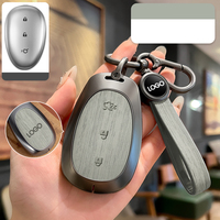 Accessoires de voiture DM en alliage de zinc en cuir étui de protection complète pour porte-clés à distance de voiture housses adaptées à CHANGAN Qiyuan
