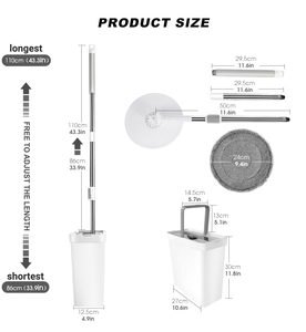 2024 New Design <strong>Turbo</strong> 360 Spinning <strong>Mop</strong> and Bucket Set with Stainless Steel Pole and High Dehydration Rate - Product Image 4