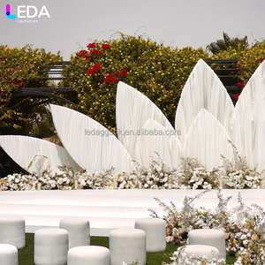 LEDA Artículos de Decoración para Bodas, Nuevo Fondo de Metal con Forma de Loto Blanco para Eventos - Product Image 2