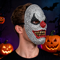 Masques de clown en plastique en gros, design européen et américain, masques de crâne lumineux, Pâques, Halloween, cosplay, danse