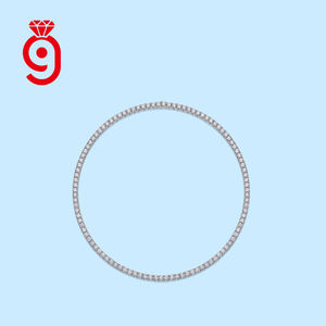 스털링 실버 골드 도금 5mm 라운드 컷 18 20 <span class=keywords><strong>22</strong></span> 인치 테니스 체인 목걸이 여성 남성 패션 힙합 고급 보석 목걸이 - Product Image 1