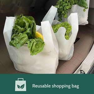 Bolsa no tejida biodegradable al por mayor bolsa de regalo promocional reutilizable tienda de comestibles compras llevar a cabo bolsa de camiseta - Product Image 3