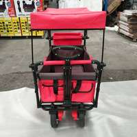 Poussette plateforme pliable à quatre roues pour bébé, avec poignée réglable, chariot de camping, chariot coréen, chariot de courses industriel en acier inoxydable OEM