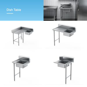 Mesa de Trabajo Comercial para Lavado de Platos con Operación Izquierda/Derecha, 30-3/8"W x 46-1/4"H, con Drenaje, Acabado Pulido, Resistente a la Corrosión, 5 Años de Garantía - Product Image 6