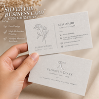Cartes de visite personnalisées pour agents immobiliers, papier coton avec feuille d'argent, impression de cartes de visite de luxe personnalisées, logos personnalisés