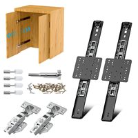 Kit de glissière robuste KV Design moderne 16 1/8 pouces noir, fermeture automatique, quincaillerie de porte pivotante pour cuisine, salle à manger, extérieur, salle de sport, chambre à coucher, salle de bain