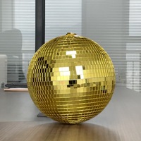 Boule Miroir Gonflable de Noël Dorée à Paillettes, Grande Décoration Extérieure de 2cm à 100cm, Faite à la Main, Vente en Gros Usine