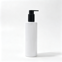 Flacon pompe en PET blanc de 300 ml, conteneur en plastique cylindrique vide pour liquide de soin de la peau, flacon pompe en PET blanc