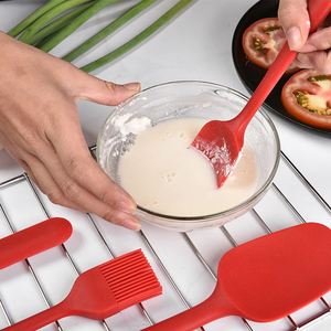 Ensemble de 6 spatules et racloirs en silicone de qualité supérieure, colorées, pour cuisine et pâtisserie, avec brosse à crème - Product Image 5