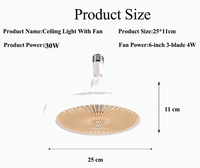 Ventilateur de plafond 2-en-1 avec variateur de vitesse et de luminosité, kit d'ampoule avec prise pour ventilateur et télécommande