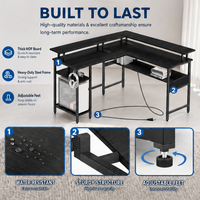 Mesa de Juego RGB Moderna en Forma de L, Mesa de Juego Esquinera, Mesa de Juego para PC, Mesa de Juego con LED