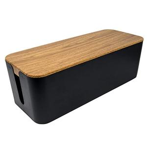 Scatola di gestione del cavo di bambù OEM 2021 elegante scatola Organizer per cavi nasconde la ciabatta e mantiene i cavi districati - Product Image 2