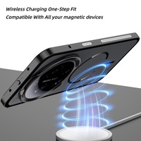 Coque de protection magnétique élastique en métal pour Xiaomi 17 Ultra / Pro Max / Pro / Max / 17, avec dos transparent givré en PC