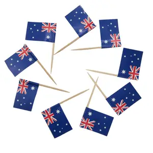 Wholesale Toothpick National Flag Food Decoration Flag Picks Food Fruit Cake Cupcake Toothpick Flag Custom