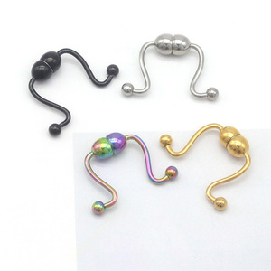Stainless Steel Magnetic <b>Nose</b> Ring No Drill Fake <b>Stud</b> <b>Silver</b> Gold Rose Gold Black Rainbow Color <b>Nose</b> Clip Piercing Jewelry - Product Image 4