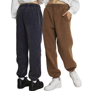 360GSM Logo personnalisé Vente en gros Pantalon de survêtement pour hommes Pantalon de jogging rétro batik vieilli lavé à l'acide en polaire pour hommes - Product Image 1