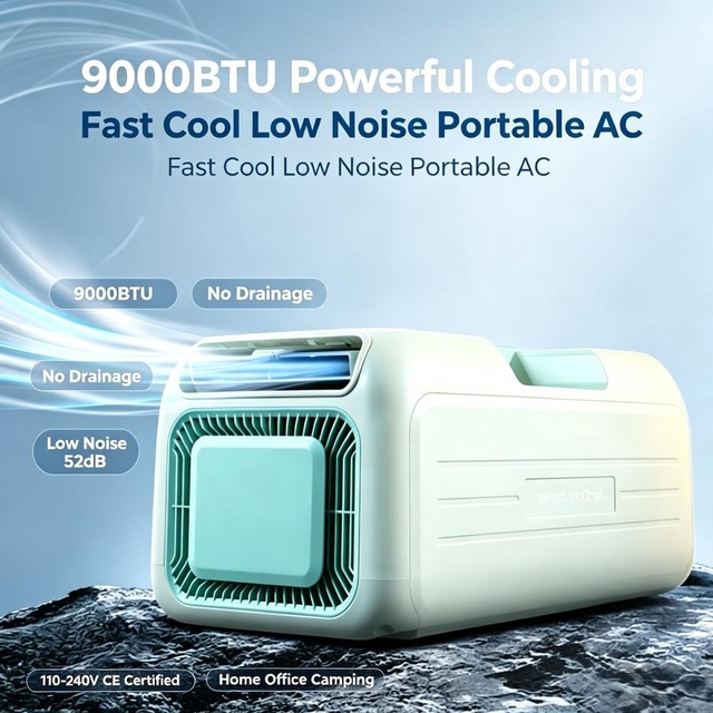 Wholesale Self-Evaporating Portable Air Conditioner 9000BTU Fast Cooling 52dB Low Noise 110-240V Portable AC for Home