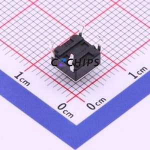 TS-1002-BR05516 Tactile Switch Through hole-4P,6x6mm Switch Single Pole Single Throw Round Button 1.6N Through Hole - Product Image 2