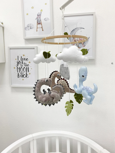 Safe Non-toxic Personalized Montessori Newborn Gift <strong>Musical</strong> Eco-friendly Nursery Felt Dinosaur Boy Baby <strong>Cot</strong> <strong>Mobile</strong> - Product Image 5
