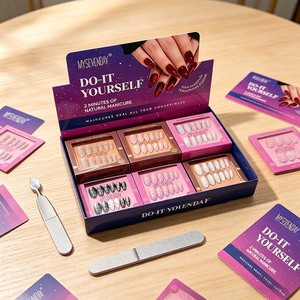 Factory Direct Sales of <strong>French</strong> <strong>Manicure</strong> <strong>Sets</strong>, 144 Pieces Per Box, Stylish Soft Gel Press-on False Nails. - Product Image 1