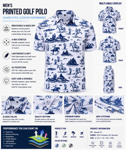 Polo de golf pour homme de haute qualité, anti-rides, à séchage rapide, avec sublimation, style western, logo personnalisé - Product Image 2