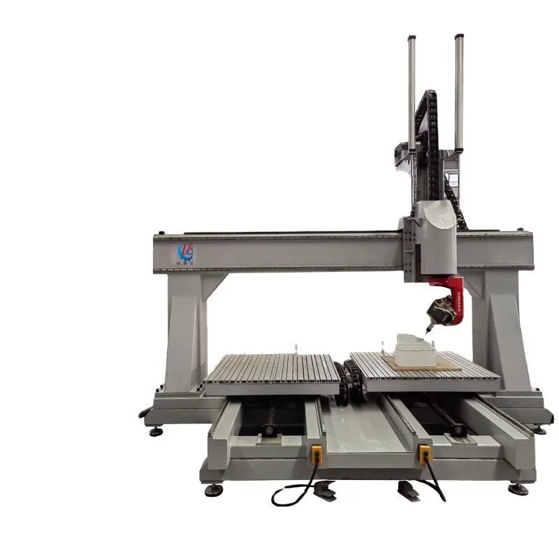 Changement d'outil automatique 5 axes double table 1200*1200mm 5 axes cnc machine de sculpture sur bois