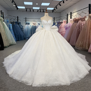 Dy6998 Princess Wedding <b>Dresses</b> Sequined Appliques Party Chapel Train Floor-Length Ball Gown Lace Elegant Candy Color for - Product Image 6