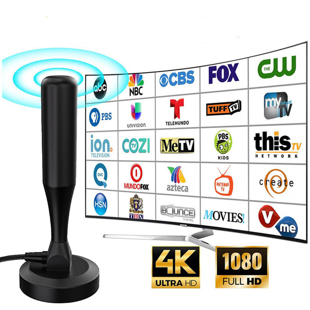 High Gain Vertical HDTV Indoor Outdoor Free Channels Satellite Receiver Active Digital TV Antena Antenna