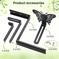 RHETECH nouveauté supports de boîte de jardinière réglables avec support mural papillon suspendu extérieur robuste support de boîte de fenêtre de fleur