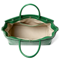 Sac fourre-tout en cuir PU gaufré crocodile vert OEM, sac à main structuré à poignée supérieure, sac de travail de luxe pour femme avec bandoulière réglable