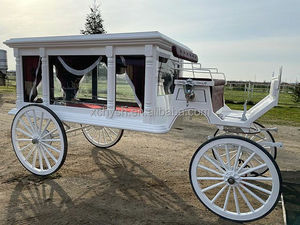 Coche fúnebre tirado por caballos blanco de alta calidad personalizado con 4 ruedas vehículo divertido y digno - Product Image 2