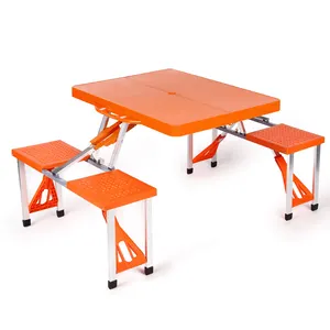 Portable folding foldable picnic bench table and chairs with 4 seats