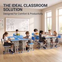 Ensemble bureau et chaise réglables en hauteur pour étudiants, mobilier scolaire ergonomique pour la maternelle, la primaire, la salle de classe, ensemble de table d'étude