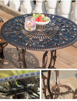 Ensemble table et chaises pliantes d'extérieur en bronze moulé sous pression de haute qualité, résistant aux intempéries, pour hôtel, cour moderne, loisirs