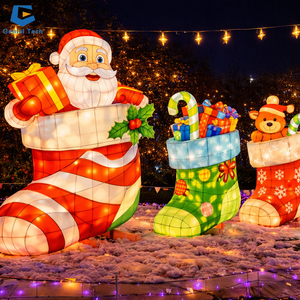 Arche de Noël personnalisée en forme de canne à sucre, lanterne LED RGB IP65 pour entrée de centre commercial ou place de ville, installation clé en main - Product Image 3